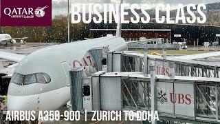 Qatar Airways Business Class Airbus A350900  Zurich to Doha [upl. by Nylesaj272]