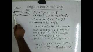 quicksort analysis solving recurrence [upl. by Atinrahc]