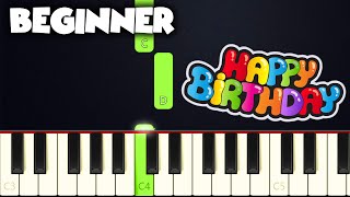 Happy Birthday To You  BEGINNER PIANO TUTORIAL  SHEET MUSIC by Betacustic [upl. by Rai992]