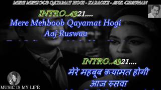 Mere Mehboob Qayamat Hogi Full Karaoke With Lyrics Eng amp हिंदी [upl. by Elbas]