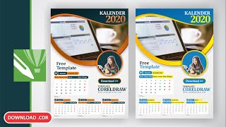 Free CDR Cara Membuat Desain Kalender Dengan CorelDraw x7 [upl. by Javier]