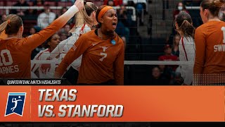 Texas vs Stanford 2023 NCAA volleyball quarterfinal highlights [upl. by Aziza]