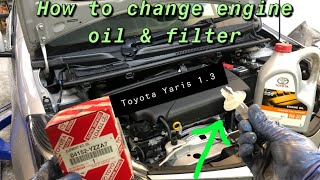 Toyota Yaris 20112017 How to change engine oil and filter [upl. by Ymmaj]