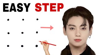 How to draw BTS Jungkook drawing step by step [upl. by Rafiq998]