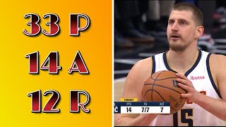 Nikola Jokić triple double highlights vs the Chicago Bulls [upl. by Yrelle]