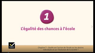 SES cours de Tle  légalité des chances à lécole [upl. by Atihana]