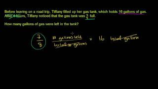 Multiplying Fractions Word Problems ex 1 [upl. by Ayikan]