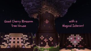 💗 I Built A Giant Cherry Blossom Tree House 🌸✨ In Minecraft ⛏️ [upl. by Rehttam747]