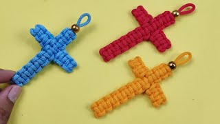 DIY como hacer LLAVEROS en MACRAMÉ muy FÁCIL  DIY Macrame Keychains  macrame paso a paso [upl. by Acherman]