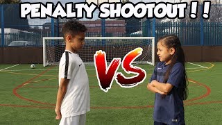 FOOTBALL CHALLENGE  PENALTY SHOOTOUT CHALLENGE TASH BALLER VS MY SISTER [upl. by Srevart396]