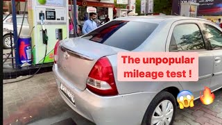 Toyota EtiosGD mileage test Ye to gajab hogya 😱👌🏻 [upl. by Weinman839]