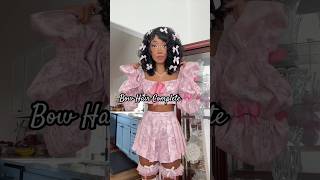 Filling My Curly Hair With Ribbons🎀 pinkaesthetic altfashion coquette shortsfeed hairtutorial [upl. by Aranaj]