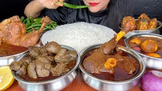 HANDI MUTTON CURRYHANDI CHICKEN CURRYLIVER CURRYEGG CURRYFISH CURRY ASMR EATING [upl. by Flanders]