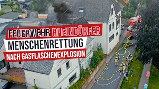 MENSCHENRETTUNG nach GASFLASCHENEXPLOSION  Feuerwehr Rheindörfer [upl. by Nodnelg438]