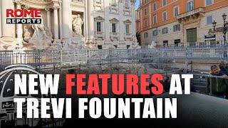 A footbridge and pool for coin tossing are being installed at the Trevi Fountain [upl. by Dnomsed]