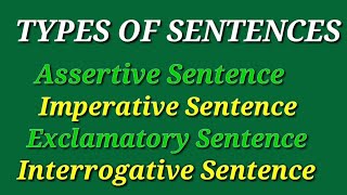 Types of Sentences  Assertive Imperative Exclamatory and Interrogative [upl. by Anaehs143]