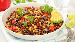 Southwestern Quinoa Salad  Healthy Make Ahead Summer Recipe [upl. by Cirle]