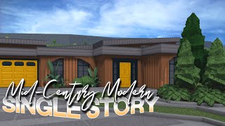 SINGLE STORY MidCentury Modern Home  Bloxburg  MM [upl. by Perron]