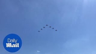 Royal Air Force gets rehearse fly over RAF Cranwell for centenary [upl. by Arbua]