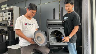 ដោះធុងបាស់ JBL VRX932LAP ដើម្បីមើលគ្រឿងក្នុង [upl. by Peisch]