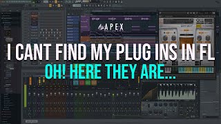 HOW TO FIND YOUR MISSING PLUG INS and VSTs IN FRUITY LOOPS 20 FLSTudio20 [upl. by Jump979]