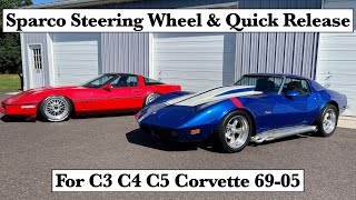 Sparco Steering Wheel and Quick Release Installation C3 C4 C5 Corvette [upl. by Adlaremse720]