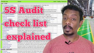 5S audit check sheet explained  5S Check list  Lean manufacturing  veeramanivel [upl. by Raab]