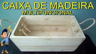 COMO FAZER UMA CAIXA DE MADEIRA CASEIRO MULTIFUNCIONAL CAIXOTE BAÃš PARA FERRAMENTAS E BRINQUEDOS [upl. by Asyla100]