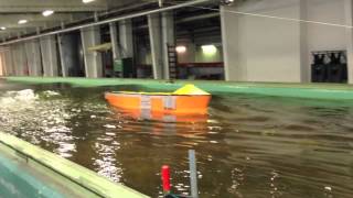 Monster wave in towing tank  Monsterwellen im Seegangsbecken Berlin Germany [upl. by Cherri]