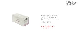 Coated VICRYL Suture 28mm 75cm violet 3 0 2 x12 W9114 [upl. by Acihsay]