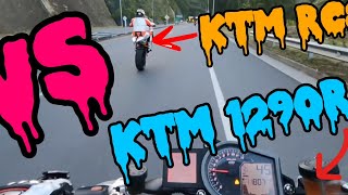 Ktm super duke 1290 vs ktm rc8 subida coba [upl. by Mcneely]