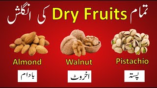 Dry fruits name  dry fruits names in urdu and english  dry fruits ke Naam  dry fruits vocabulary [upl. by Haneeja]