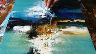 Abstract painting  Demonstration of Abstract painting in Acrylics  Palette knife [upl. by Introc779]