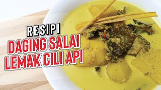 RESIPI DAGING SALAI MASAK LEMAK CILI API  SENANG GILA [upl. by Stover]