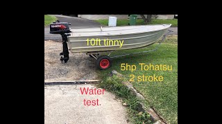 5hp Tohatsu and 10ft tinny test [upl. by Everest]