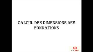 Calcul des dimensions des fondations [upl. by Ludba720]