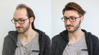 Wild Flexible Hairstyle for Men  Modern Medium long Haircut mit Haarsystem [upl. by Nyrahs]