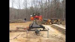 Sawing poplar log on TimberKing 1600 bandsaw mill realtime [upl. by Cyd]