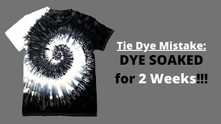 Single Color Tie Dye Black Spiral TShirt  Applied the Dye 2 Weeks Ago Happy Mistake [upl. by Hanson]