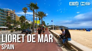 Lloret De Mar Beach Costa Brava Catalonia  🇪🇸 Spain 4K HDR Walking Tour [upl. by Laflam]