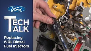 How to Replace a Ford 60L Power Stroke® Diesel Fuel Injector  Ford Tech Talk [upl. by Brandi]