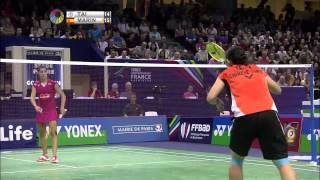 Yonex French Open 2015  Badminton SF M1WS  Tai Tzu Ying vs Carolina Marin [upl. by Ellehsem]