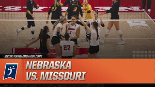 Nebraska vs Missouri 2023 NCAA volleyball second round highlights [upl. by Christabel2]