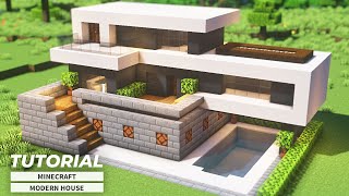 Minecraft How To Build A Ultimate Modern House Tutorial  簡単でカッコイイモダンな家の作り方 [upl. by Anot]