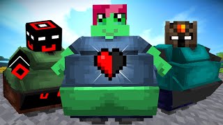 4 GORDOS TRYHARDS vs Minecraft a medio corazón 🩸 [upl. by Ojimmas]