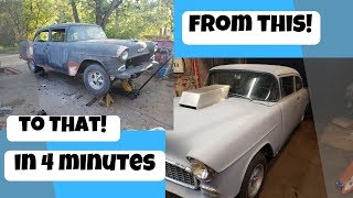 55 Chevy 4 Door to 2 Door Conversion in 4 Minutes  Slideshow [upl. by Eiloj763]