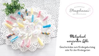 Anleitung Mitgebsel verzierter Lolli  Geschenkidee zum Kindergeburtstag  Basteln mit Kindern [upl. by Dorran849]