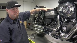 How to Install the Vance amp Hines Big Shot Staggered Exhaust by JampP Cycles [upl. by Alliuqal469]