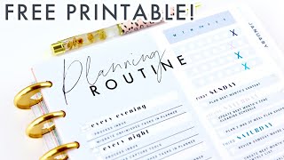 Free Printable Planning Routine Insert for Happy Planner [upl. by Bridgette]