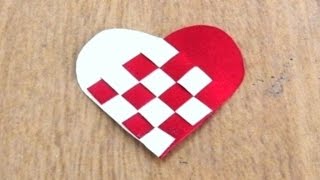 Woven Paper Heart Tutorial  Valentine Special  DIY  How to make  Instructions [upl. by Reffotsirhc]